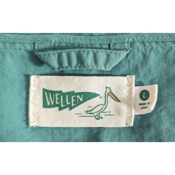 Wellen Wind Shell Rain Jacket Men's Size Large Deep Sea Green Huckberry Coat - Picture 4 of 10